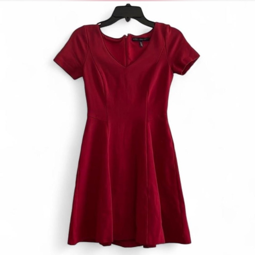 White House Black Market Red A-Line Midi Dress